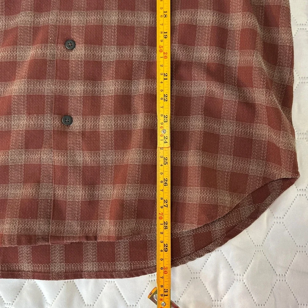 The North Face Plaid Flannel Valley Twill shirt Burnt Orange Textured‎ XL